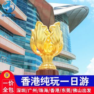 香港一日游纯玩可选20人小团落日飞车故宫太平山顶维多利亚港游船