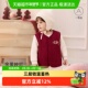 babylove宝宝薄夹棉马甲春秋婴儿马夹保暖红色坎肩拜年服金柿如意