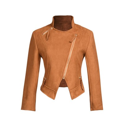 pbg胖妹妹麂皮绒帅酷夹克短外套