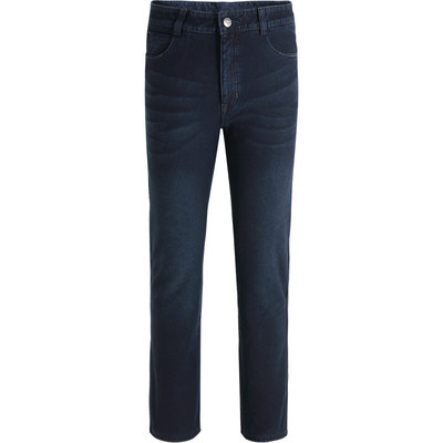 捷纯加绒加厚高腰弹力牛仔裤男