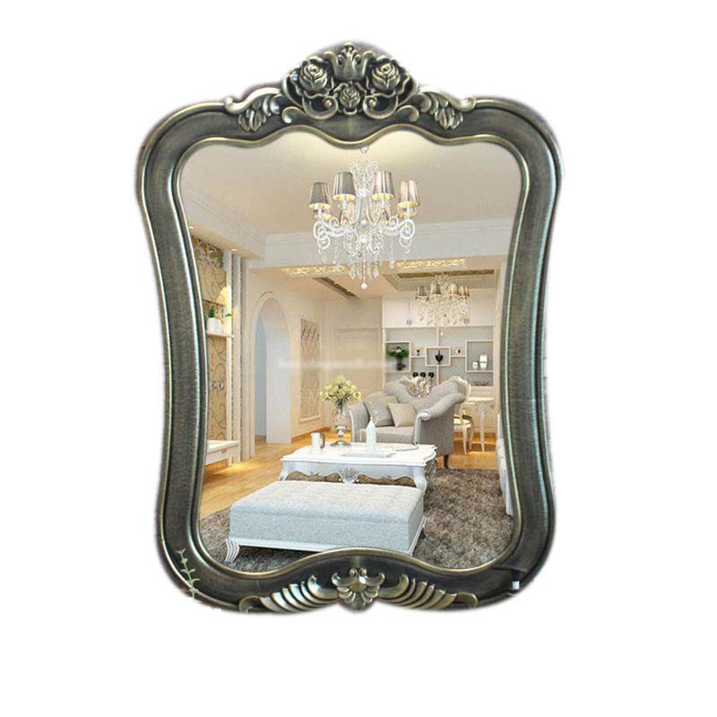 壁挂美容镜欧式白色梳妆镜浴室镜卧室化妆镜酒店KTV镜子婚礼道具