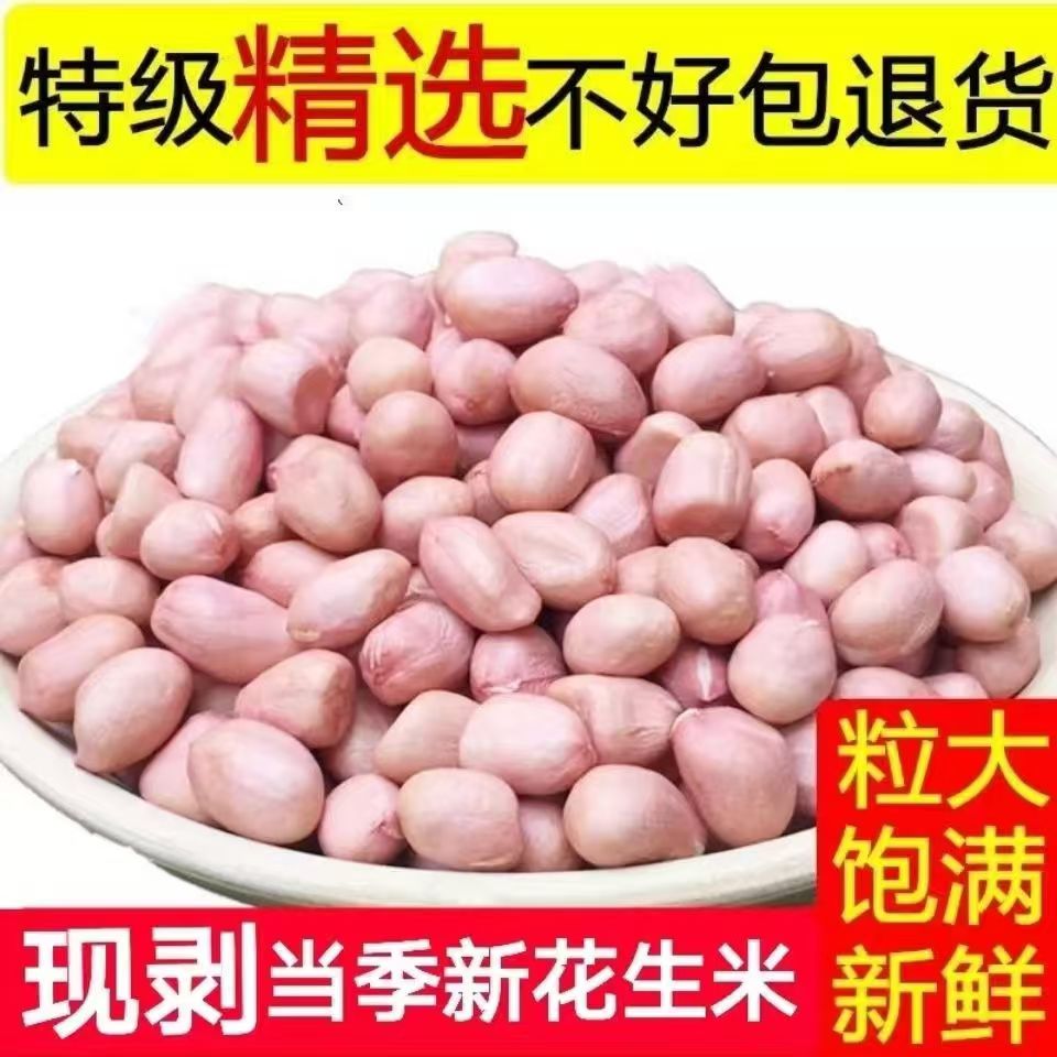 去壳精品白沙花生仁东北新货花生米农家粉皮新鲜颗粒饱满批发价
