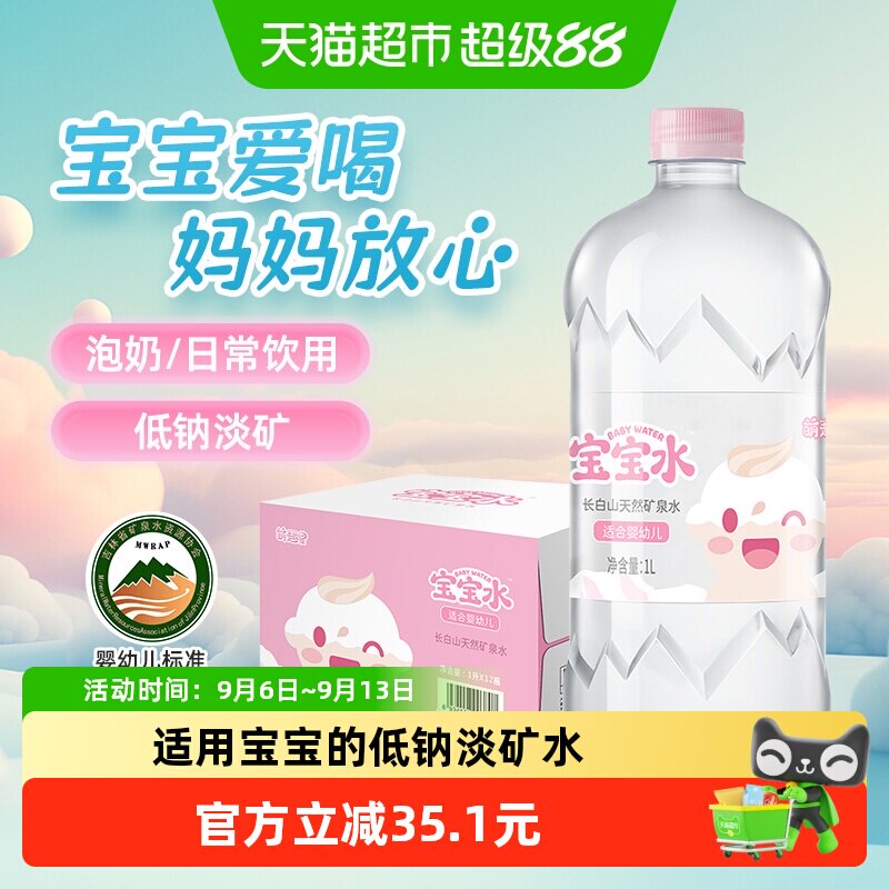 恒大冰泉低钠天然矿泉水1L×12瓶图片