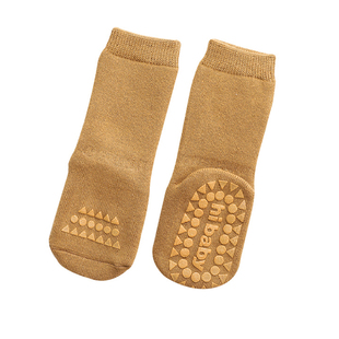 森屿麋鹿儿童地板袜婴儿厚底秋冬季宝宝防滑学步加厚毛圈高筒室内