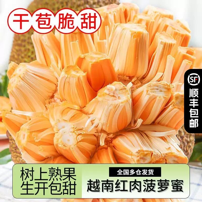 越南红肉菠萝蜜干苞脆甜味香浓郁顺丰包邮肉厚香甜当季现摘热带