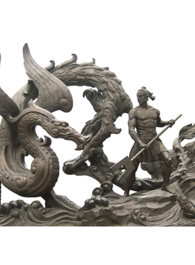 玻璃钢古代风大禹治水历史雕塑