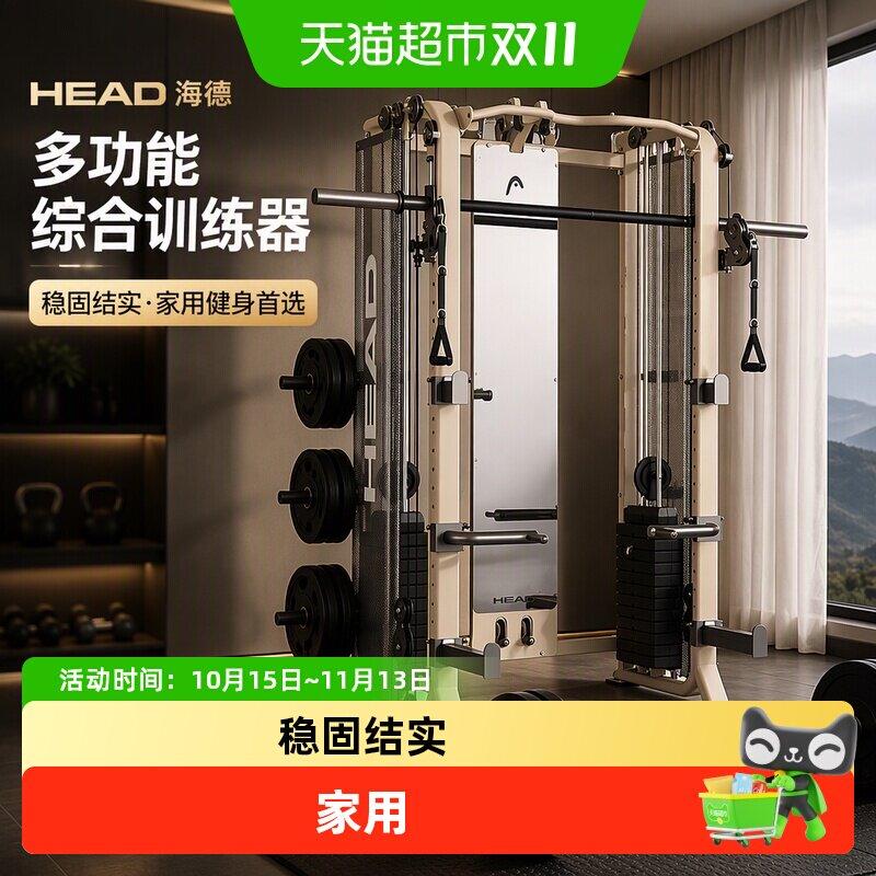 HEAD海德龙门架家用健身房多功能卧推深蹲架飞鸟史密斯机综合训练