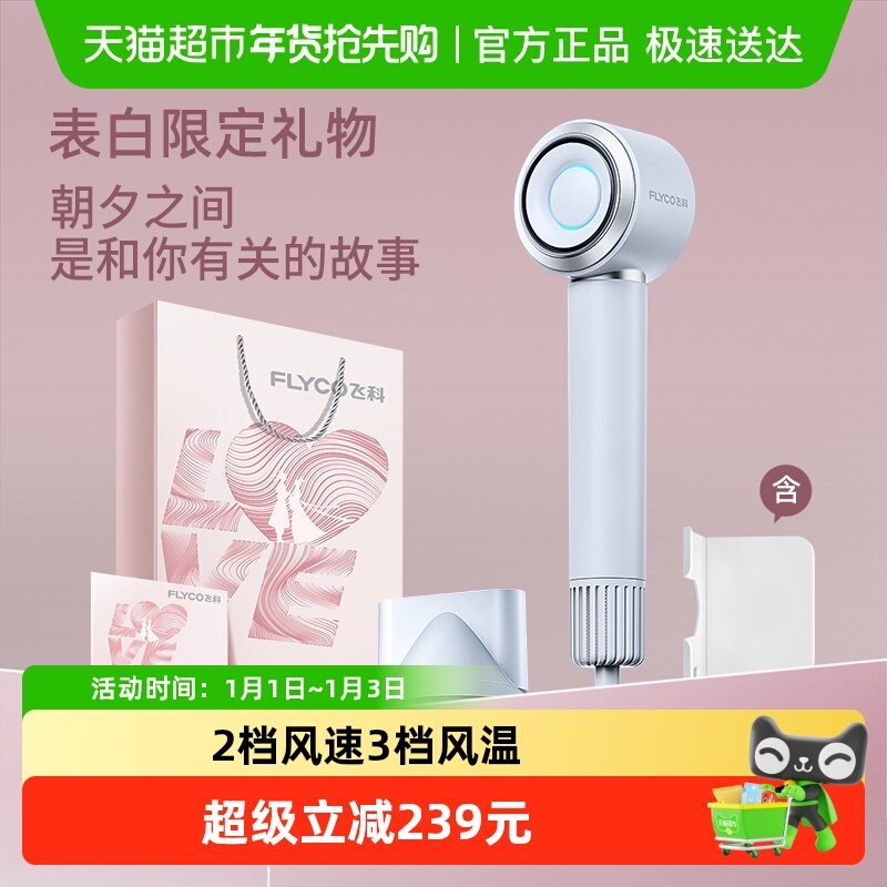 飞科高速吹风机家用负离子护发速干大风力电吹风筒新年礼物FH6371