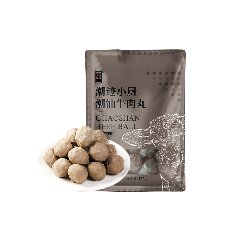 潮迹潮汕牛肉丸125g×4袋