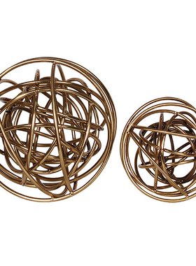 设计感电镀金属麻花球铁艺藤球