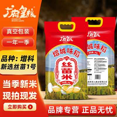 广府皇粮增城味稻丝苗米5kg广东新米大米食品当季米10斤回味甘甜