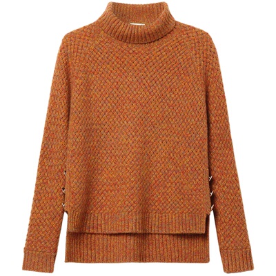 日神冬季新款高领羊绒衫直筒包臀