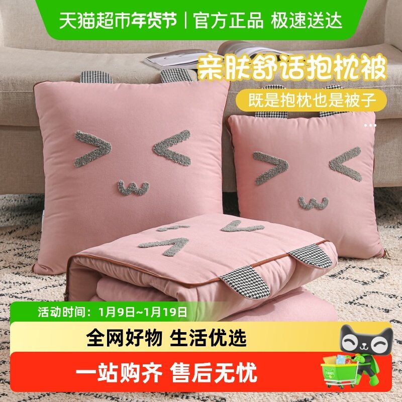 卡通抱枕被子两用靠垫沙发枕头被车载办公室多功能折叠午休空调被