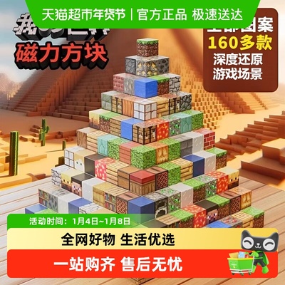 积木世界磁力方块积木24颗