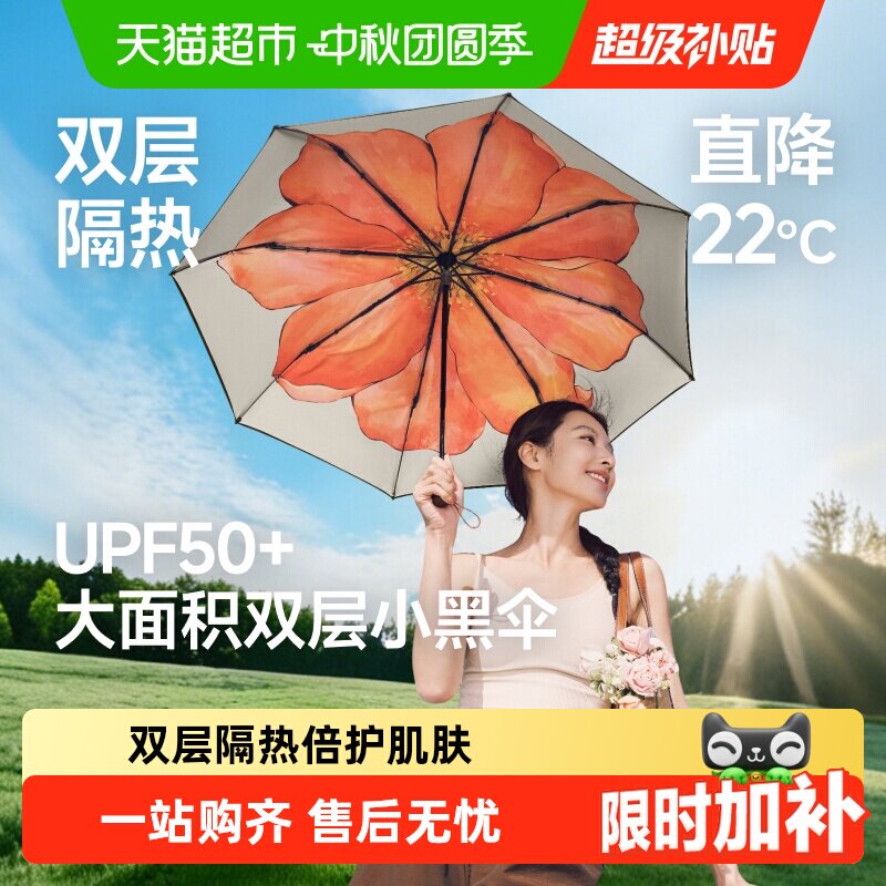 蕉下双层小黑伞一扣即收便携图片
