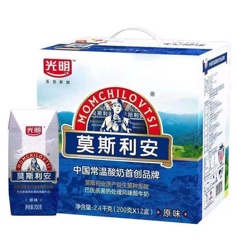 光明莫斯利安原味酸奶200g*12盒整箱