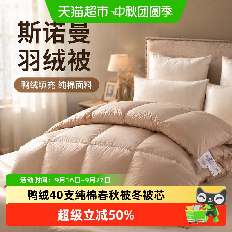 斯诺曼鸭绒鸭毛纯棉春秋被冬被芯图片
