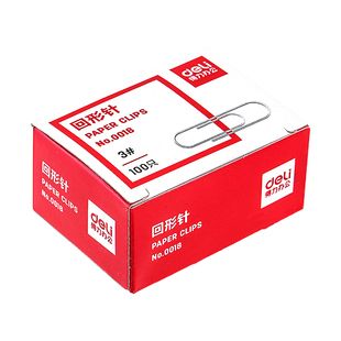 得力回形针夹子曲别针回形针书签创意可爱扣针办公用品回型针小别针夹子3号回行针锁针大号回旋针区别针29mm