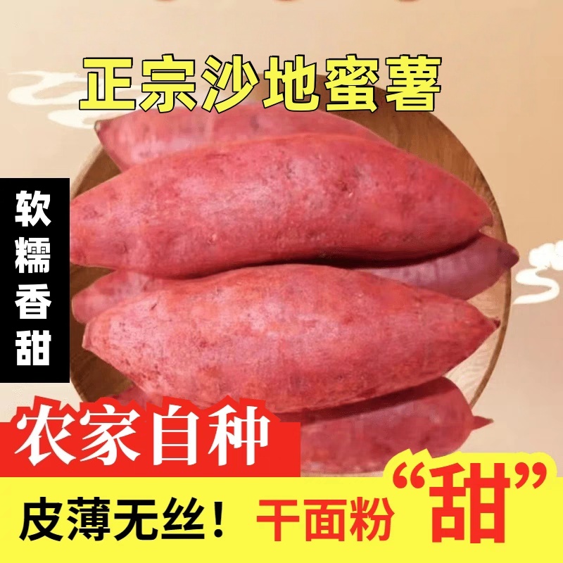 现挖沙地红蜜薯黄心装沙地红薯糖心小香薯粉糯甜心新鲜地瓜