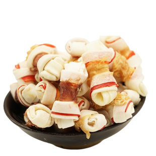 妙三鲜宠物狗磨牙棒狗零食幼犬洁齿牛皮卷绕鸡鸭肉干咬胶 5个/袋