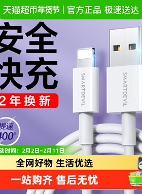 闪魔苹果数据线适用iPhone14PD快充13Pro手机12充电器11闪充x加长