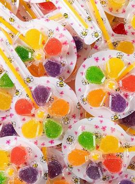 五彩风车软糖果汁味橡皮糖棒棒糖儿童糖果万圣节礼物学生奖励零食