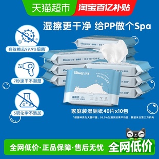 舒洁湿厕纸厕纸40p 便携家用 10包清爽湿擦湿纸巾湿巾家庭装