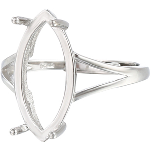 S925纯银马眼戒指空托4*7*13蜜蜡马鞍戒托空托3*6*11 5*9*18 8*17