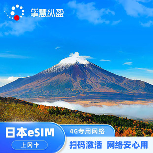 日本eSIM电话卡4G上网卡5-30天留学商务2G无限流量虚拟手机卡东京