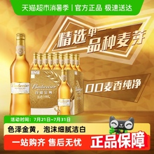百威金尊啤酒10度500ml*12瓶高端瓶装拉格整箱批发浓郁麦香