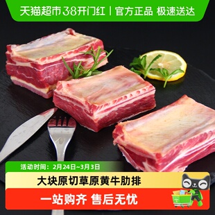 好袁头牛肋排内蒙黄膘四肋牛排原切鲜牛排带骨原切牛排牛肋排骨