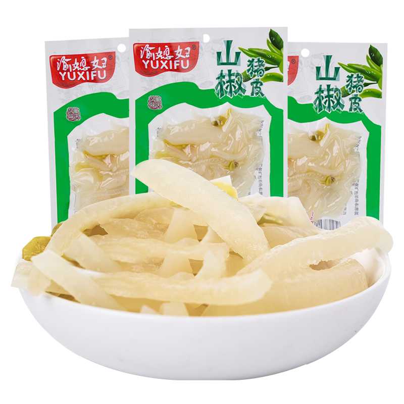 渝媳妇泡椒猪皮山椒小零食网红熟食即食解馋肉食小袋家庭分享