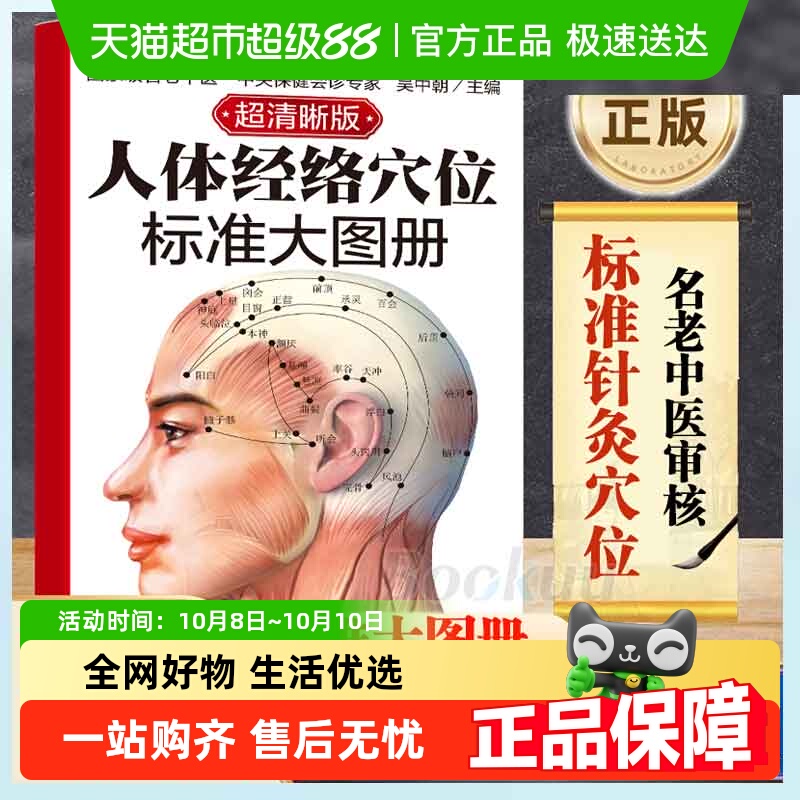 正版包邮 人体经络穴位图标准大图册 超清晰 人体经络穴位图解书