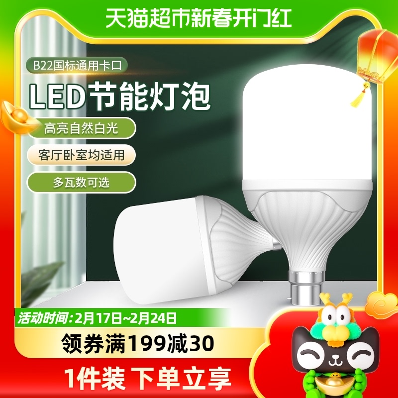 灯泡LED节能灯泡B22卡口老式球泡家用超亮照明电灯卧室10W瓦白光