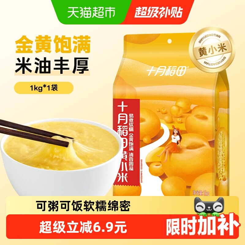 十月稻田黄小米五谷杂粮粗粮大米小米饭早餐杂粮粥 - 实物图