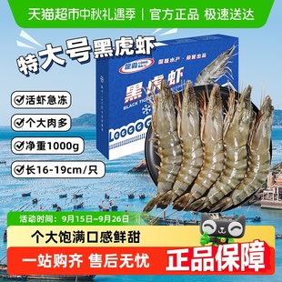 国联鲜活超大黑虎虾无冰速冻老虎虾斑节虾竹节虾