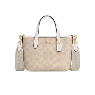 COACH 百搭老花迷你手提单肩女包小号 蔻驰女士新款 托特包时尚