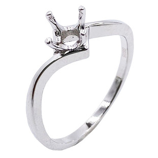 莫桑钻闭口扭四爪戒指空托925银闭口口克拉钻戒托30分50分1克拉