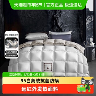 水星家纺羽绒被95白鹅绒被抗菌四季被子被芯家用床品秋冬白绒吹雪