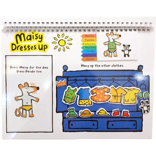 Maisy小鼠波波安静书高品质DIY10页加厚早教益智玩具魔术贴纸游戏