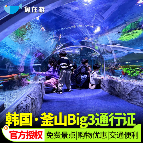[釜山通行证-Big3通行证（数量限制型）]韩国釜山pass电子通行证Big3周游券免费景点松岛busan pass