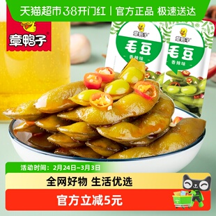 章鸭子毛豆即食湖南休闲卤味办公室小包装零食辣卤下酒300g*1袋