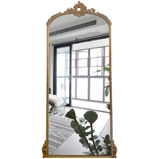 法式复古落地镜防爆试衣镜大厅仪容镜软装玄关壁挂镜入门装饰镜子