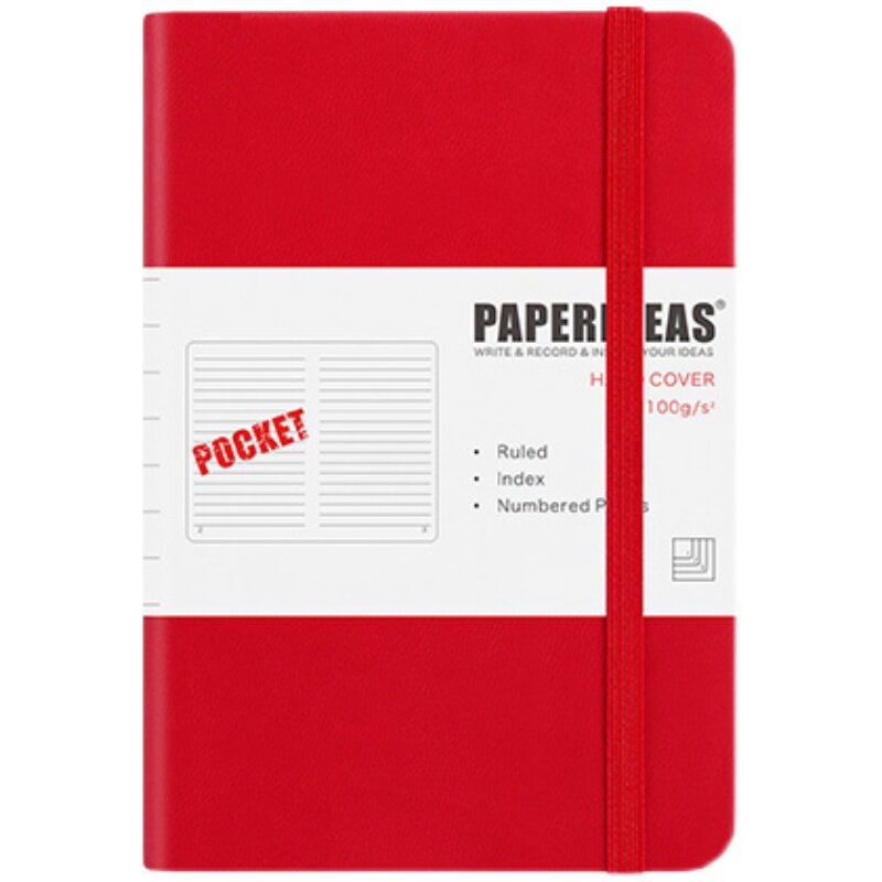 PAPERIDEAS页码口袋本A6小笔记本随身记事本便携迷你小本子记者速记手帐本定做定制LOGO方格网格点阵本空白本