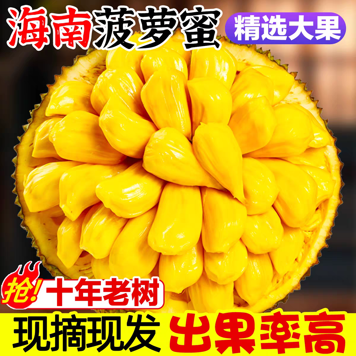 海南菠萝蜜一整个新鲜水果包邮当季现摘干苞黄肉波罗蜜脆甜整箱