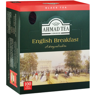 AHMADTEA亚曼英式早餐红茶100个袋泡茶包奶茶专用商用量大餐饮装