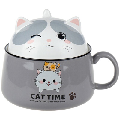 创意学生泡面碗可爱陶瓷猫咪可爱