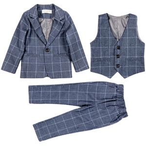 2小男童西装套装春秋英伦3岁儿童小西服帅气4宝宝周岁花童礼服潮5