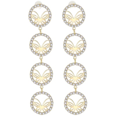 手作风蝴蝶仙女中长款流苏耳环