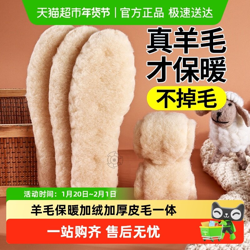 羊毛保暖鞋垫女款加绒加厚皮毛一体防寒吸汗防臭软底防痛雪地靴冬,服饰配件/皮带/帽子/围巾,鞋垫,淘宝优惠券,粉丝福利购,淘宝优惠卷